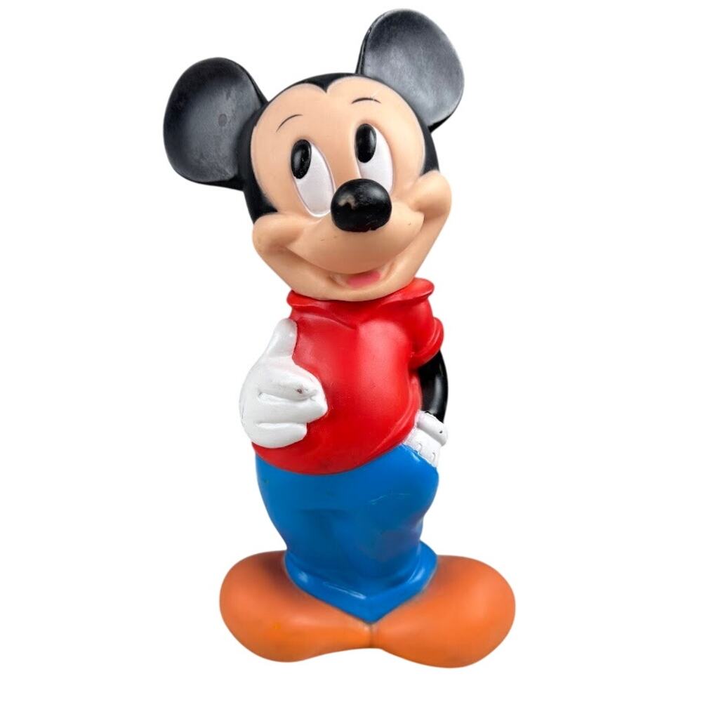 Vintage Mickey Mouse Figure 11 1/2" Piggy Bank By Illco (No stopper)